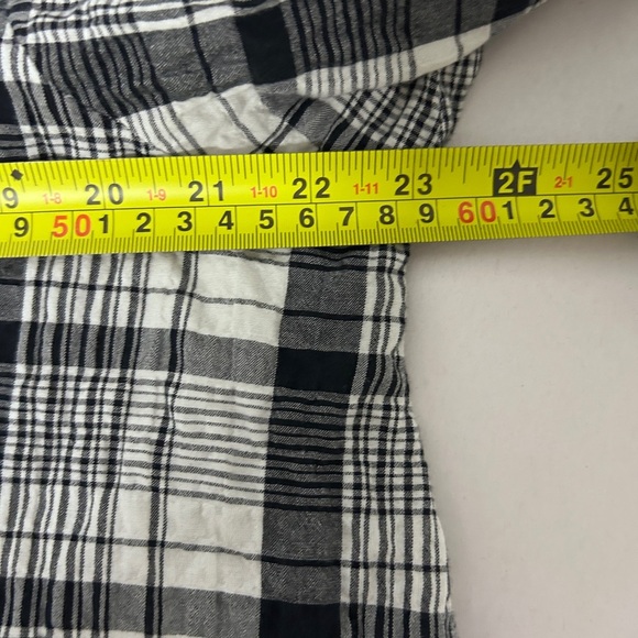 Habitat women’s Large Black/White Checked Shirt 3/4 Sleeve Lagenlook *Flaw - Picture 11 of 15
